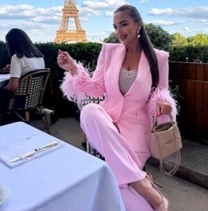 Zara Feather Cuff Blazer